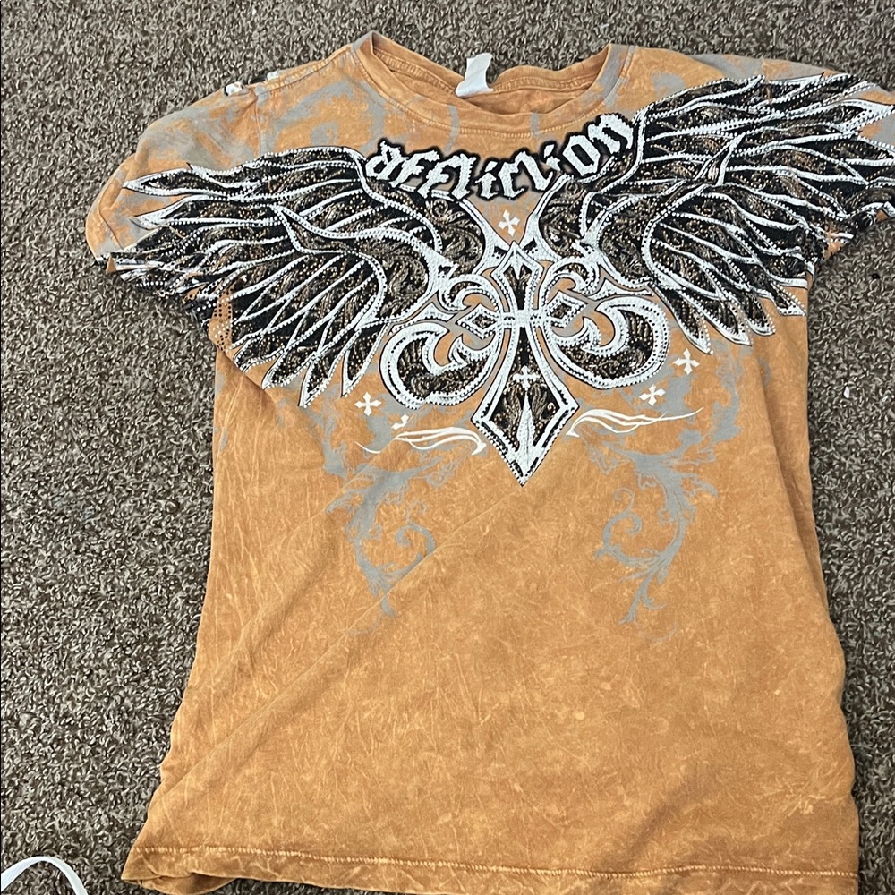 Affliction Burnt Orange Winged T-Shirt